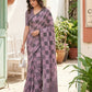 Anaita Lavender Linen Cotton Woven Saree With Blouse