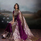 Anaita Purple Silk Blend Woven Saree With Blouse