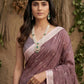 Anaita Purple Linen Cotton Zari Work Saree With Blouse