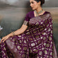 Anaita Purple Silk Blend Woven Saree With Blouse