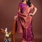 Anaita Purple Banarasi Silk Woven Saree With Blouse