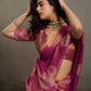 Anaita Purple Tissue Silk Woven Saree With Blouse