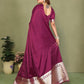 Anaita Purple Zari Weaving Work Satin Silk Saree With Blouse