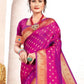 Anaita Purple Banarasi Saree With Blouse Piece