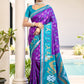 Anaita Purple Silk Saree With Blouse Piece