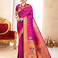 Anaita Purple Banarasi Saree With Blouse Piece