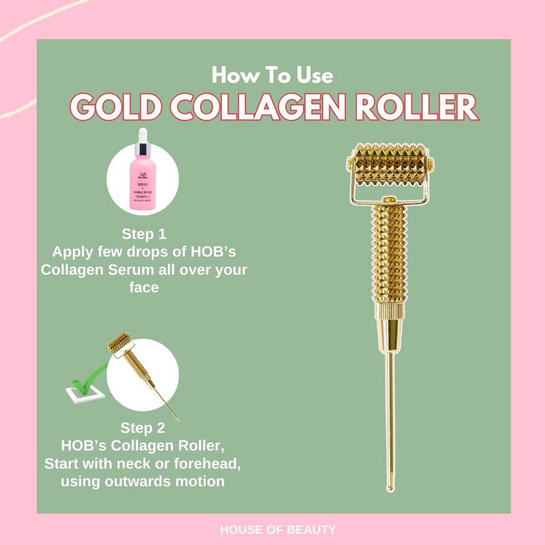 House of Beauty Gold Collagen Roller - Swadesiicart