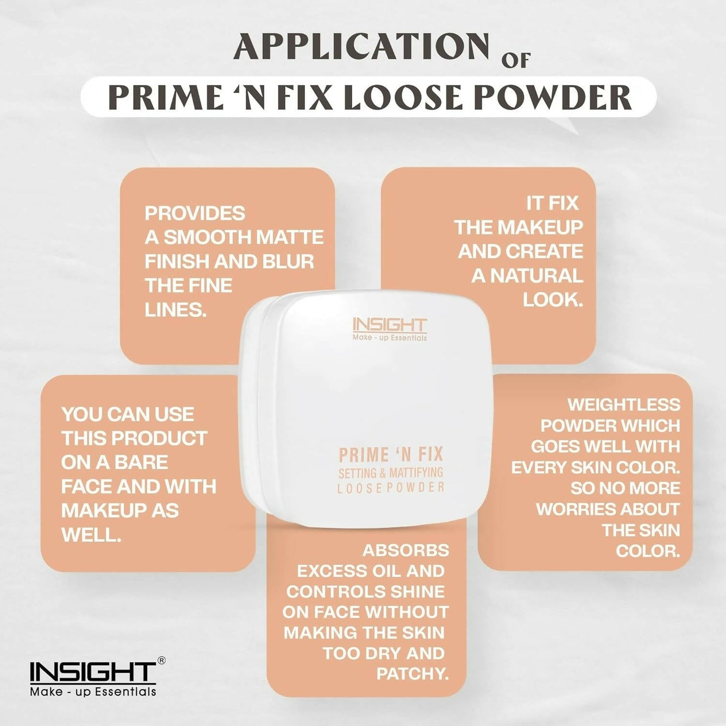 Insight Prime N Fix Setting Mattifying Loose Powder -TR203 - Swadesiicart