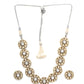 Kundan Choker with Studs Jewellery Set (silver) - Ruby Raang - Swadesiicart