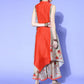 Ahalyaa Women Beige Colour Chanderi Digital Printed Kurta Palazzo Set | Swadesiicart