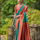 Vishnu Weaves Women's Rama Banarasi Silk Zari Woven Saree with Blouse - Swadesiicart