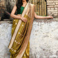 Joban Fashion Olive Green Pure Katan Pure Handloom Banarasi Silk Saree | Swadesiicart