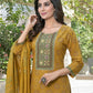 BulBul Aaliya Bright Mustard Cotton Kurta Set with Dupatta - Swadesiicart