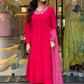 Partywear Designer Viscose Silk With Lining Red Stitched Suit With Dupatta - Tanisha | Swadesiicart