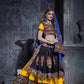 AI Fashion Black-Yellow Art Silk Designer Navratri Lehenga Choli Collection