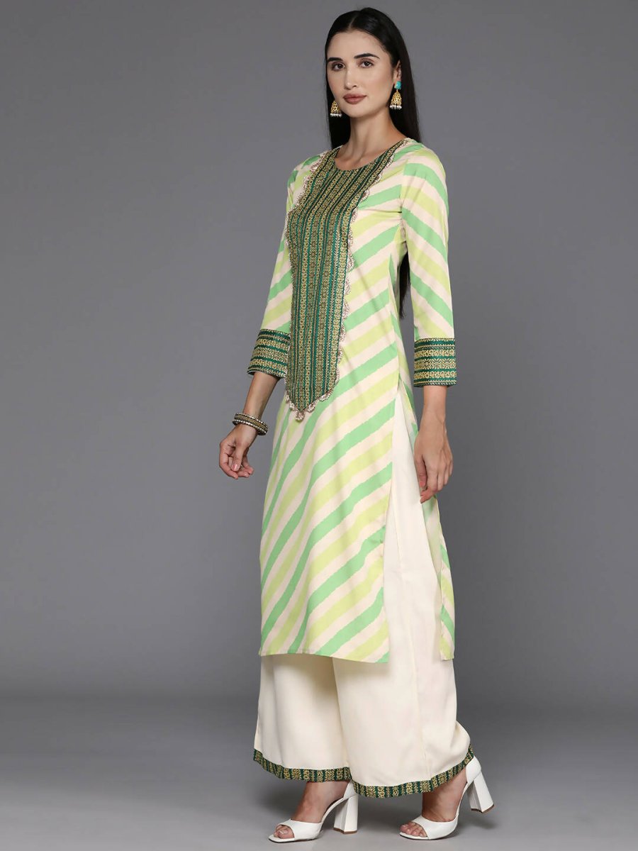 Ahalyaa Women's Traditional wear Kurta Set - Off White | Swadesiicart