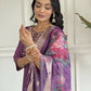 Purple Viscose chanderi Stitched Suit With Dupatta - Tanisha | Swadesiicart