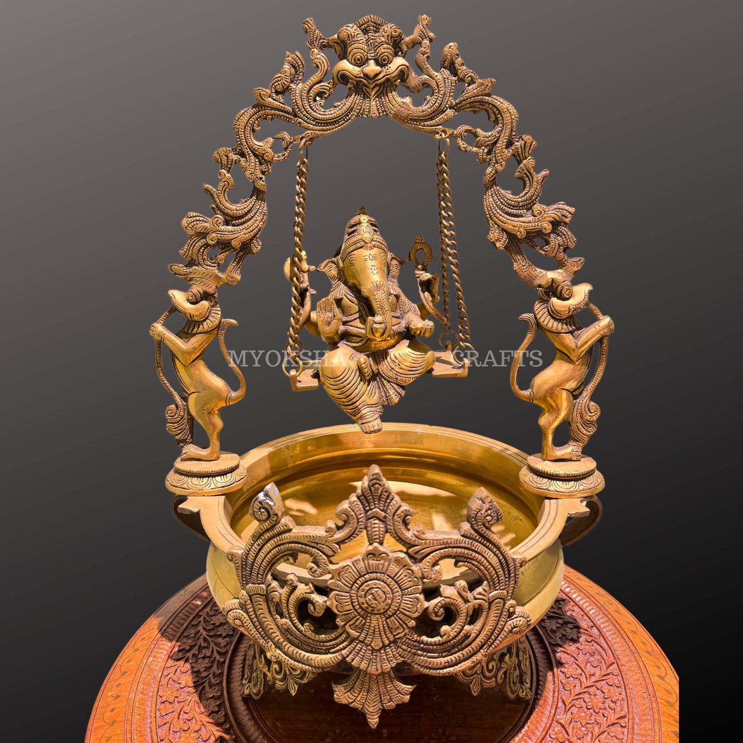 Brass Uruli with Ganesha | Swadesiicart