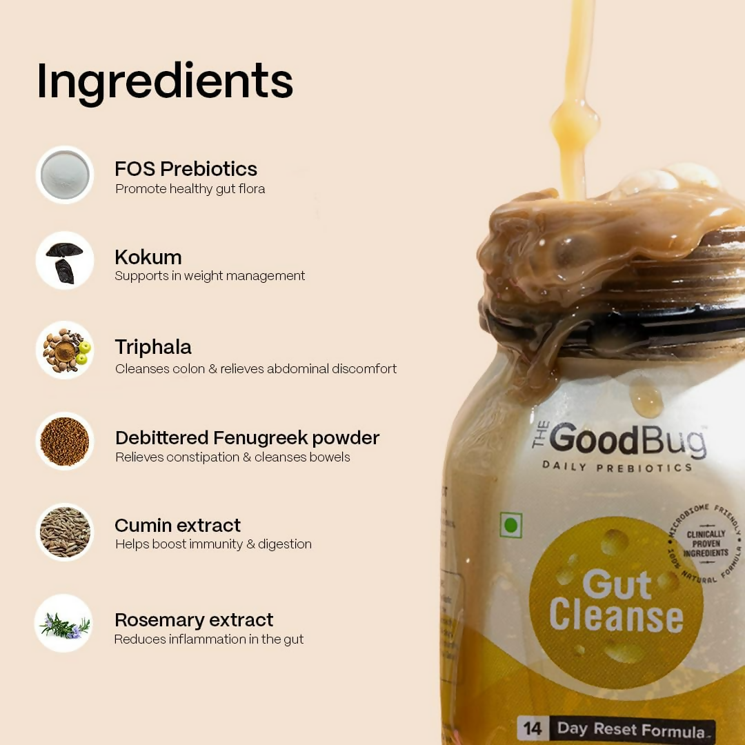 The Good Bug Gut Cleanse - 14 Prebiotic Colon Detox Shots (70ml Each) | Swadesiicart