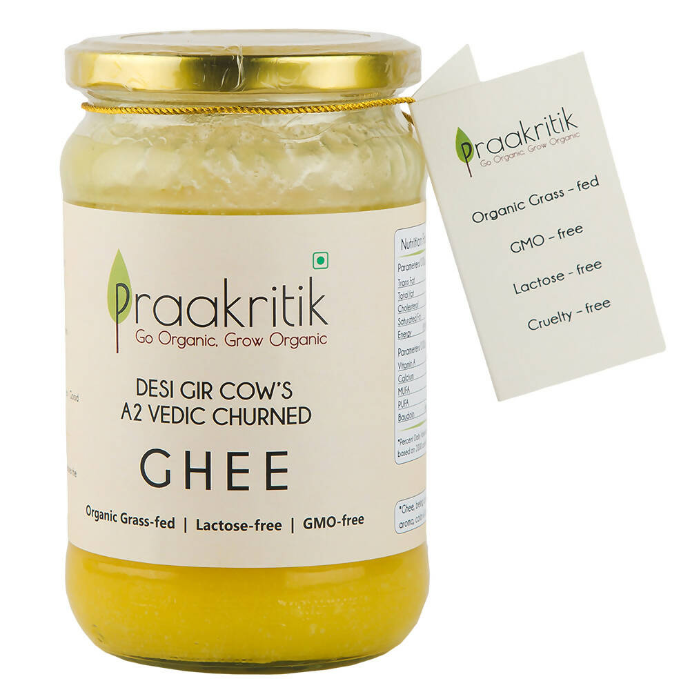 Praakritik Natural Desi Gir Cow A2 Ghee | Organic Grassfed - Vegetarian GMO Free Lactose Free - Cow Ghee - Swadesiicart