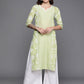 Ahalyaa Women's Traditional Wea Kurta Set - Pista Green | Swadesiicart