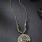 NVR Women's Gold-Polished Peacock Design Pendant with Chain | Swadesiicart