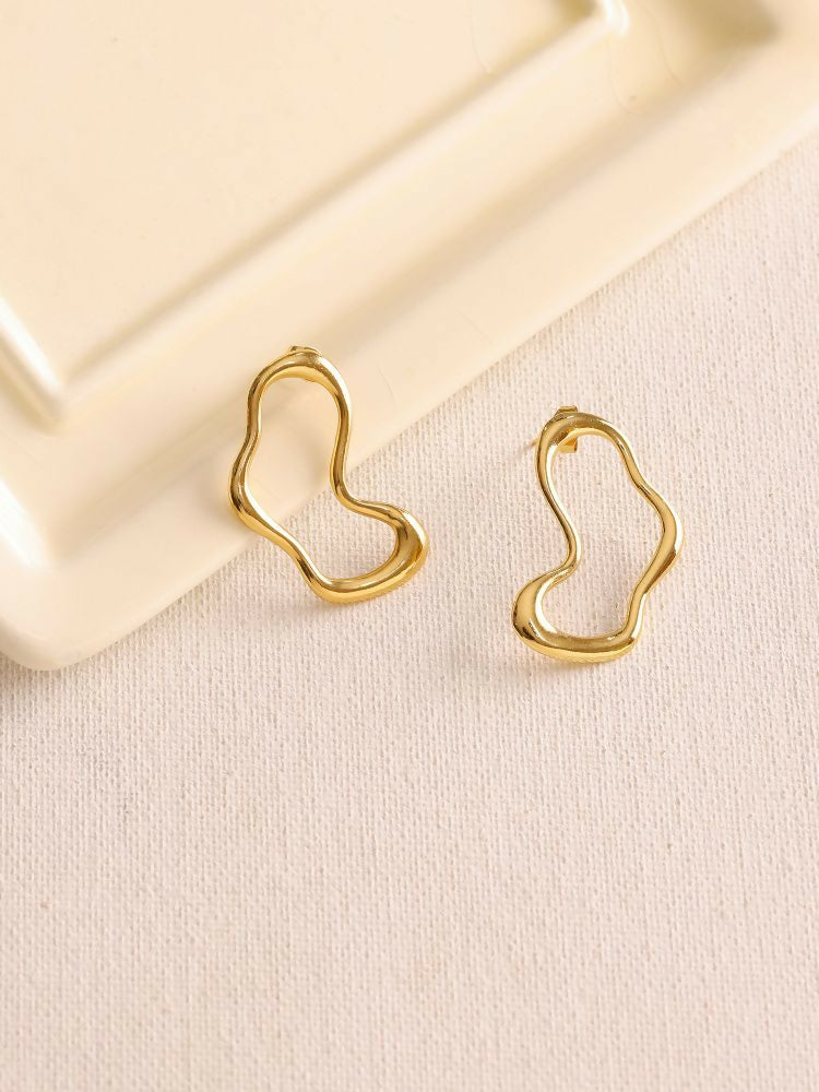 Golden Drop Earrings - Ruby Raang | Swadesiicart