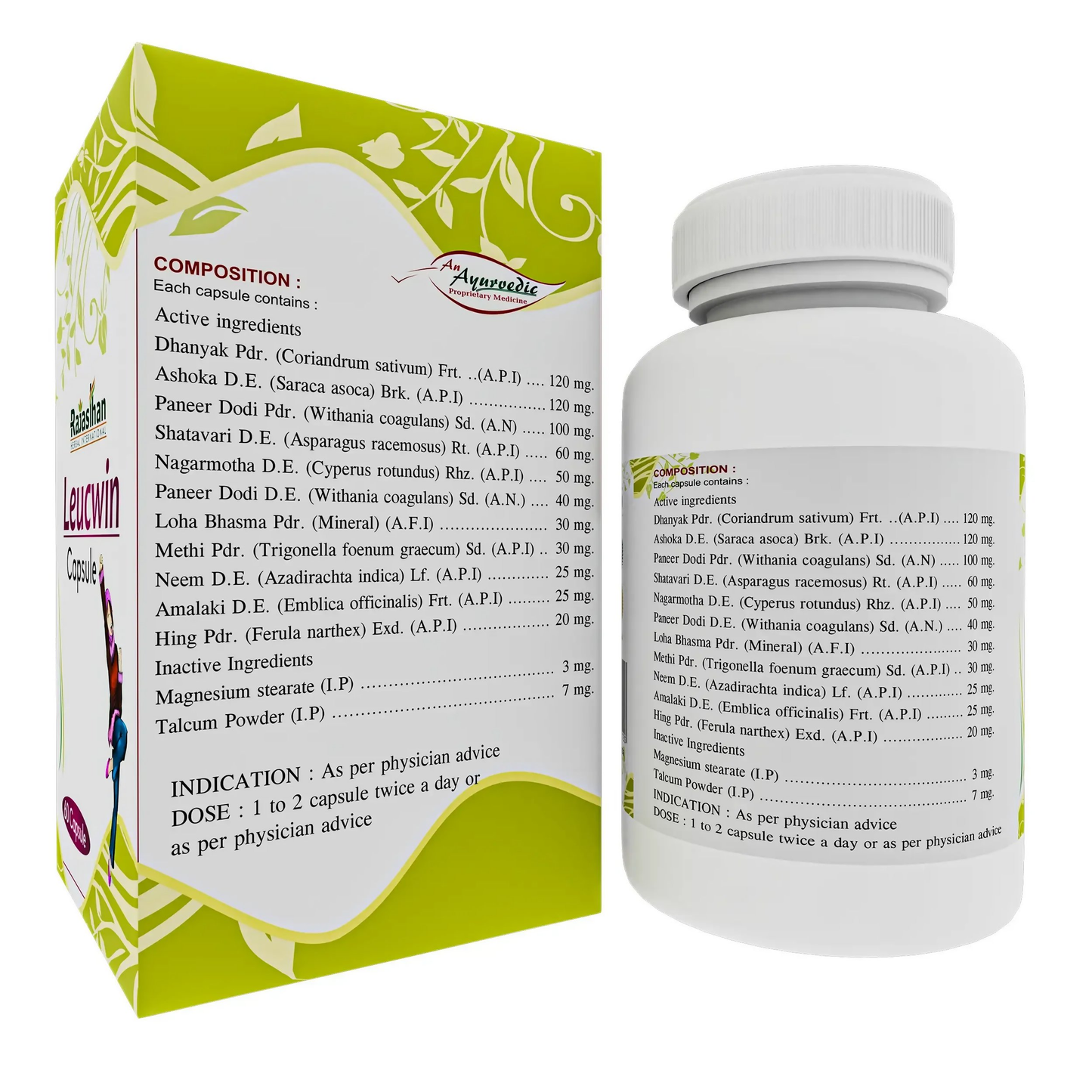 Rajasthan Herbals Leucwin Capsules | Swadesiicart