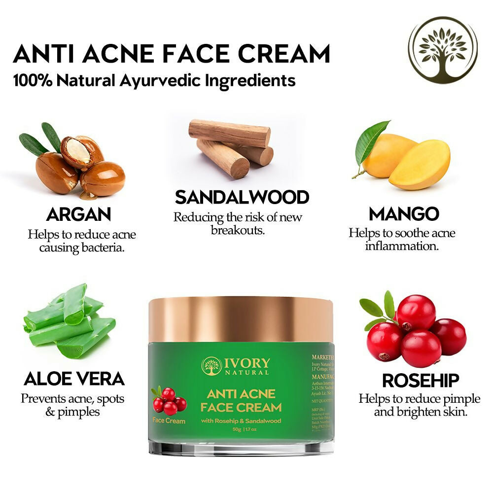 Ivory Natural Acne Face Cream For Acne Free Face | Swadesiicart