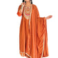 The52 Rust Women's Gorgeous Embroidered Vichitra Silk Fabric Flared Kurta, Pant and Dupatta Set - Swadesiicart
