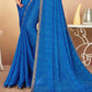 Blue Chiffon Leheriya Printed Saree With Unstitched Blouse Piece - Swarna