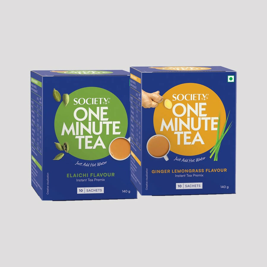 Society OMT Elaichi & OMT Ginger Lemongrass Flavour Tea Premix Combo | Swadesiicart