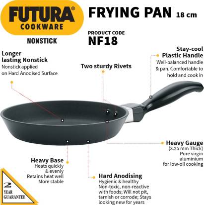 Hawkins Non-stick Frying Pan 18 cm Diameter 1 L (NF18) - Swadesiicart