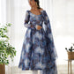 Joban Fashion Navy Blue Kurta Set Organza Sequin Embroidery Work - Swadesiicart