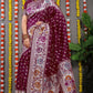 Jyoti Fashion Women's Wine Banarasi Silk Zari Woven Saree with Blouse | Swadesiicart