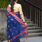 Beatitude Blue Cotton Banarasi Saree | Swadesiicart