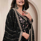 Anaita Black Heavy Chinon With Embroidery Sharara Suit (bottom Stitched)