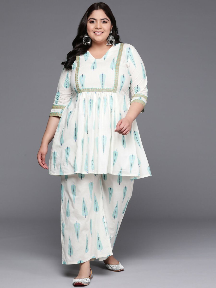 Ahalyaa Women's Traditional wear Co-ords - Off White - Swadesiicart