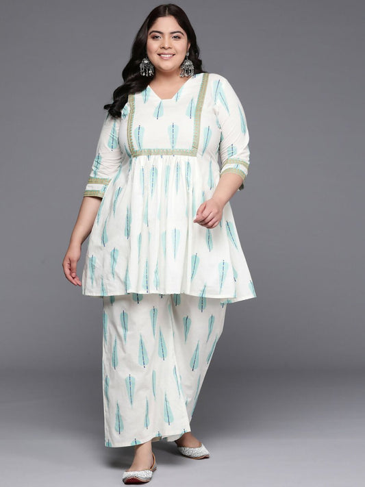 Ahalyaa Women's Traditional wear Co-ords - Off White - Swadesiicart