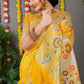 Jyoti Fashion Women's Yellow Banarasi Silk Zari Woven Saree with Blouse | Swadesiicart