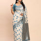 Shree Shyam Fashion Linen Cotton Sky Blue Saree