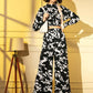 Black Crepe Digital Printed Top With Matching Trouser - Shivani