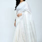 Mominos Fashion Moeza Bhagalpuri Handloom Silk White Saree | Swadesiicart