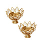 eCraftIndia Gold-Toned 2 Pieces Crystal Lotus Shape Brass Diyas | Swadesiicart