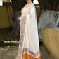 Joban Fashion Cream Crepe Chiffon Pure Handloom Banarasi Silk Saree | Swadesiicart