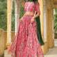 Janasya Pink Georgette Floral Lehenga Choli Dupatta | Swadesiicart