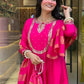 The52 Rani Women's Gorgeous Embroidered Work Chanderi Fabric Flared Kurta Pant and Dupatta Set - Swadesiicart