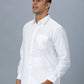 Ramraj Cotton Mens Full Sleeve Formal 100 % Cotton White Shirt | Swadesiicart