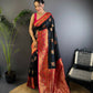 Joban Fashion Banarasi Black Woven Soft Silk Saree | Swadesiicart