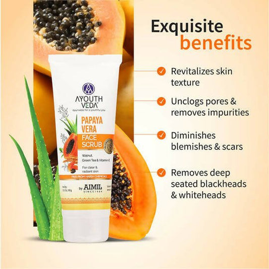 Ayouthveda Papaya Vera Face Scrub - Swadesiicart